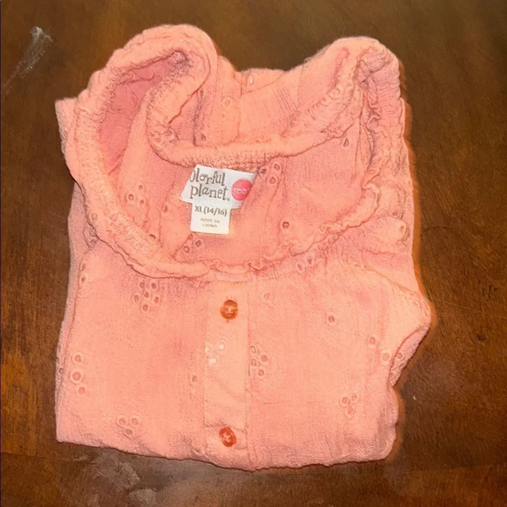 Pink Ruffled Buttoned Tank Top Matching Set - Picture 6 of 9